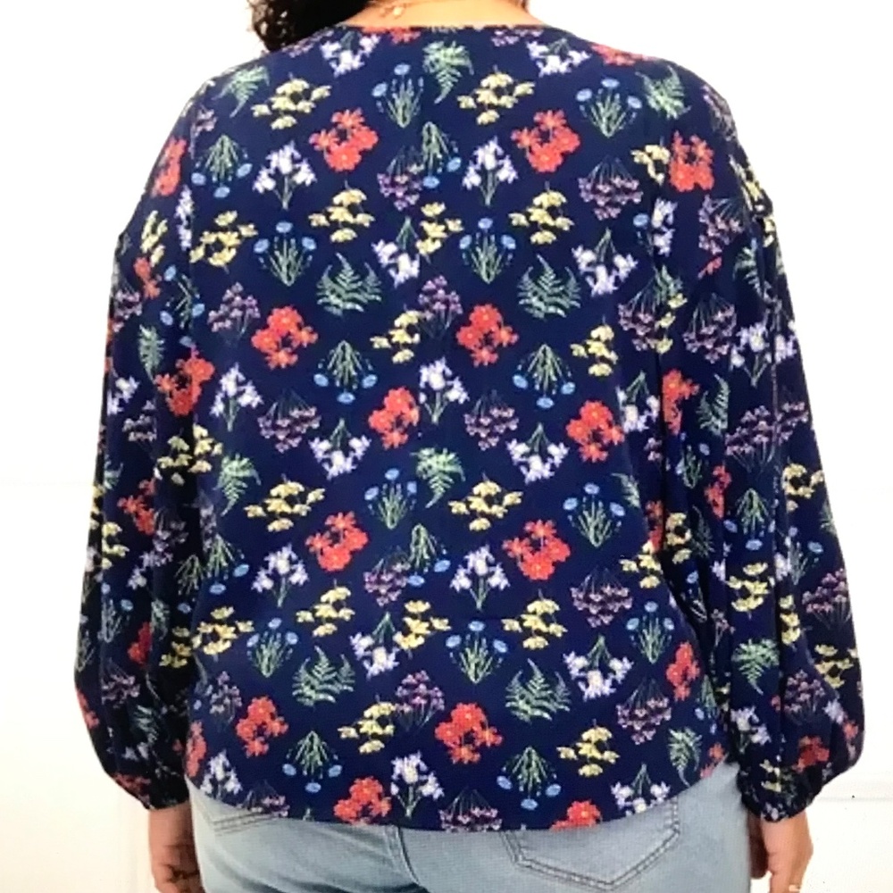 ELOQUII Floral Peasant Long Sleeve Boho Blouse Women’s Plus Size 18 -2X - Picture 15 of 16